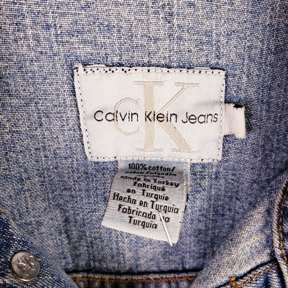 Calvin Klein Jeans Women Denim Jacket Size Large - Picture 3 of 6